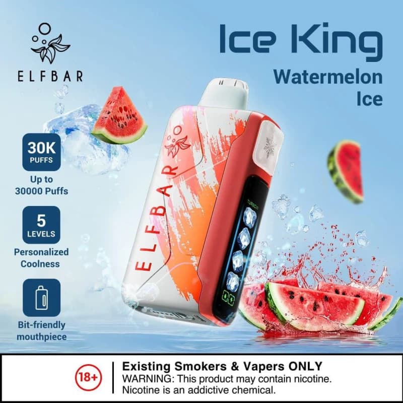 Watermelon Ice-Elfbar Ice King 30,000 Puffs - VapeSoko