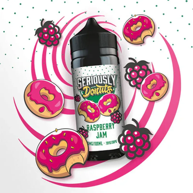 Raspberry Jam-Doozy Vape Seriously Donuts 100ml - VapeSoko